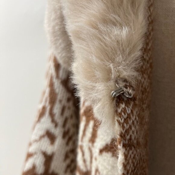 Sweater coat with faux fur collar - Picture 4 of 7